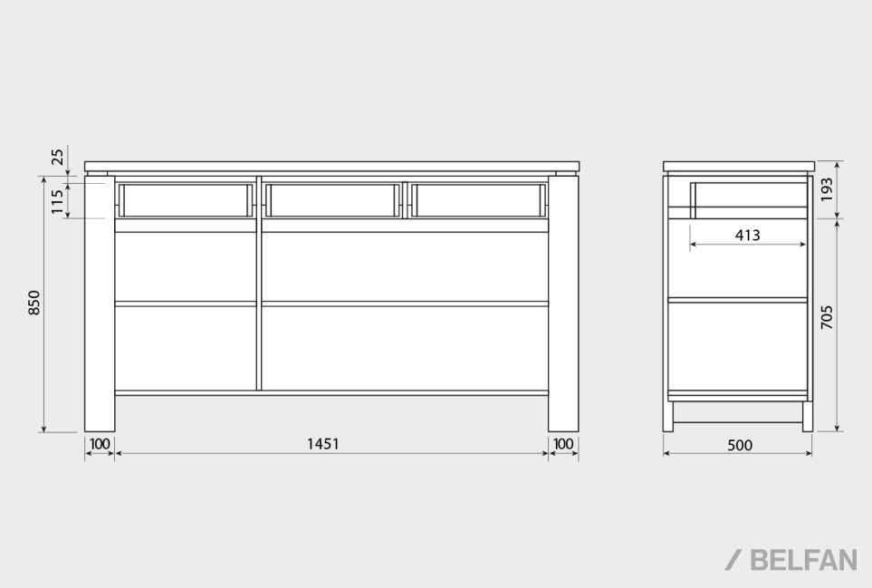 Тумба "Берген" В-33 массив и шпон дуба 9