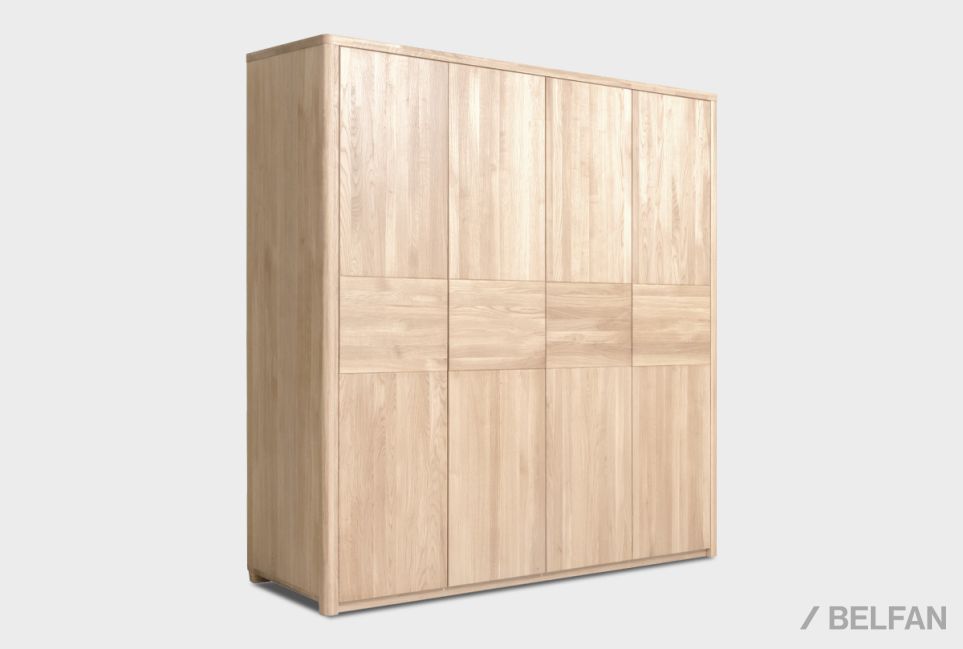 Шкаф для одежды 4-х дверный "Норд" (с ящиками) массив дуба 3