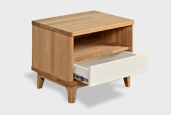 Тумба прикроватная "Уоллстрит" (с нишей) массив дуба, МДФ 7