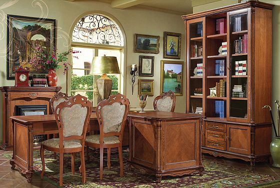 Стол письменный "Алези" с приставкой массив и шпон дуба 4