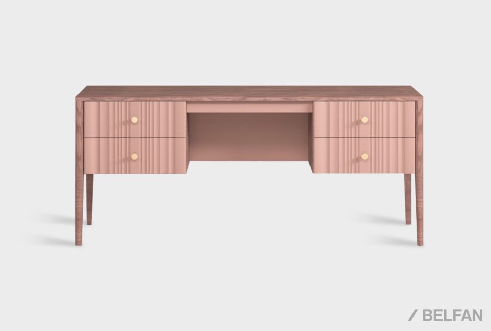 Стол письменный "Меридиан" (2 тумбы) массив дуба, МДФ 2