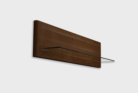 Полка настенная "Норд" (стекло) массив дуба, стекло 7