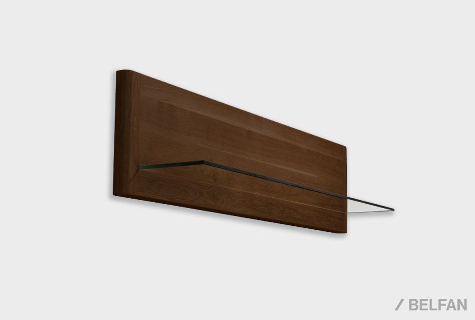 Полка настенная "Норд" (стекло) массив дуба, стекло 1