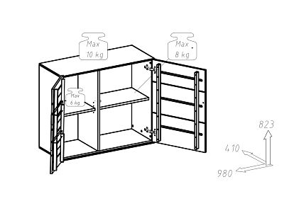 Шкаф навесной "Гринвуд" 2