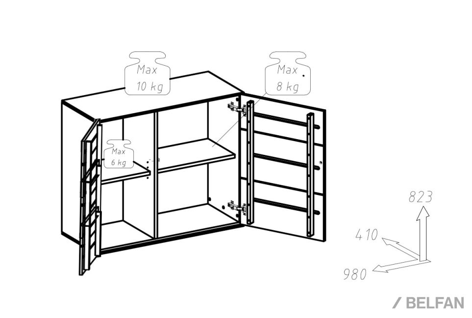 Шкаф навесной "Гринвуд" 2 массив дуба 4