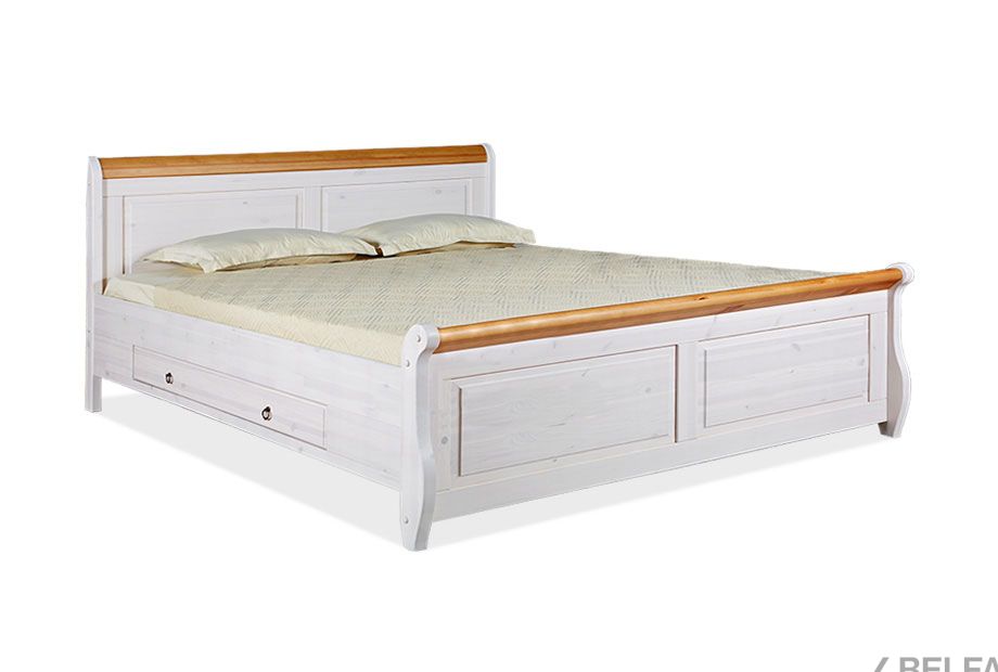 Кровать двуспальная "Мальта-М" 160 (с ящиками) массив сосны 1