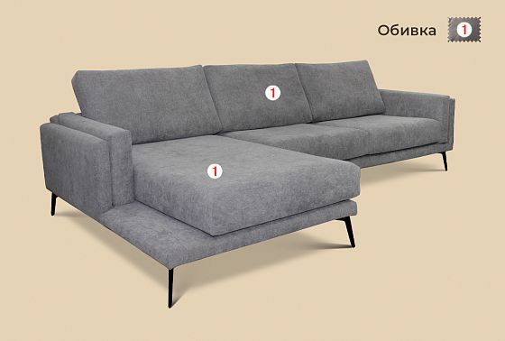 "Walker" диван угловой с оттоманкой и пуфом  4