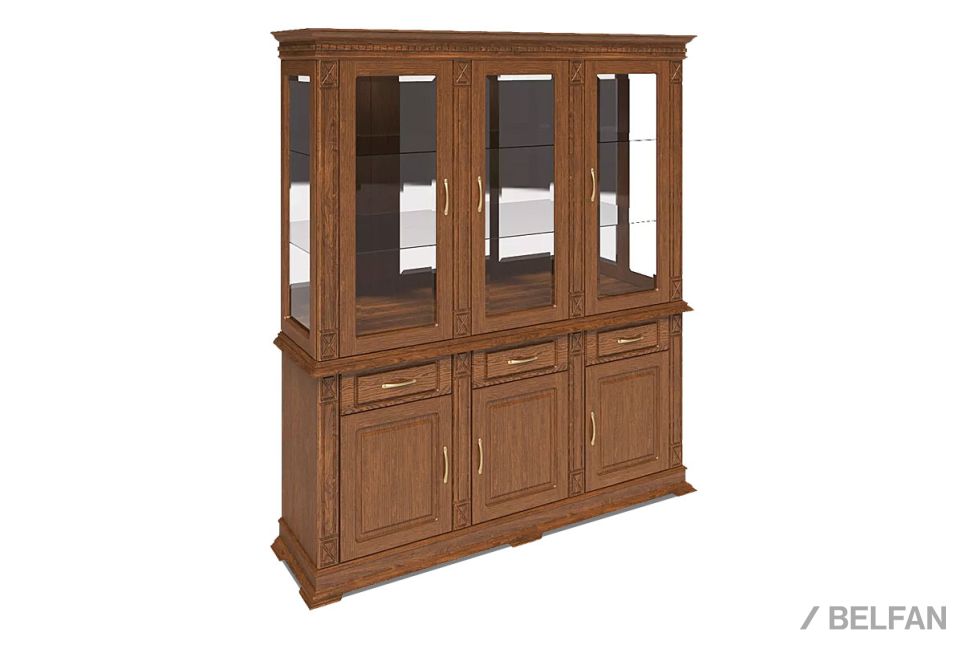 Шкаф комбинированный "Верди Люкс 3з" массив и шпон дуба 1