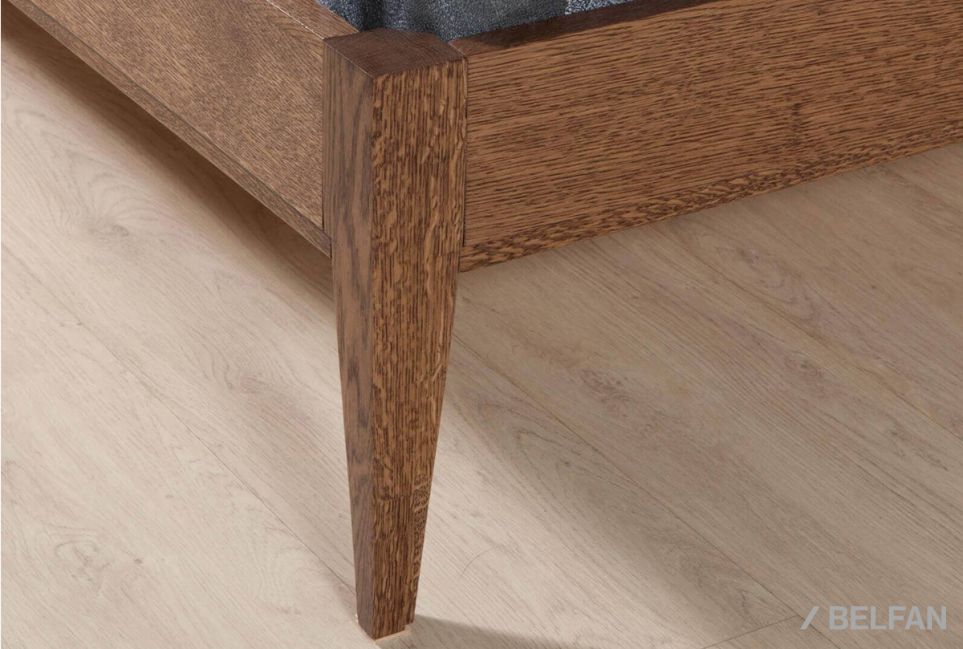 Кровать «Дакота» (мягкое изголовье) массив и шпон дуба, МДФ 3