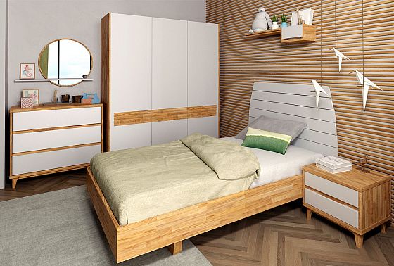 Шкаф для одежды 3-х дверный "Уоллстрит" массив дуба, МДФ 13