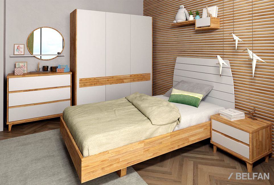 Шкаф для одежды 3-х дверный "Уоллстрит" массив дуба, МДФ 10