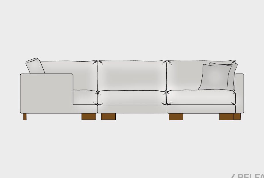 "Леформ" диван угловой с пуфом 6