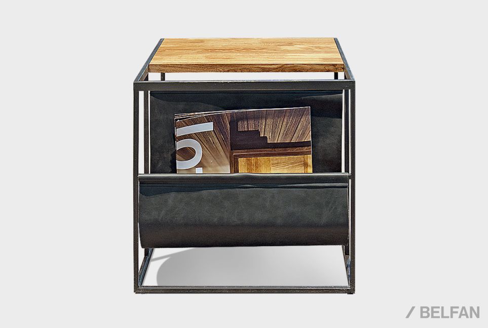 Стол журнальный "Арт" c газетницей массив дуба 2