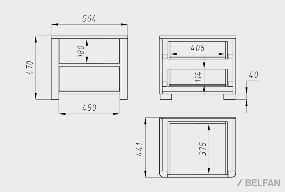 Тумба прикроватная "Норд" массив дуба 3