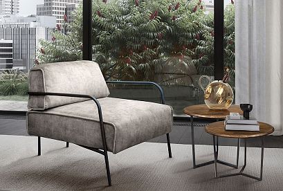 Стол журнальный "Арт" круглый 50; *КМ-009.255; графит, чёрный металл