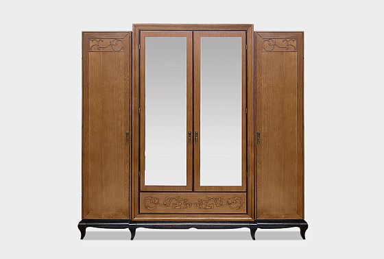 Шкаф для одежды 4-х дв. "Соната" с зеркалом (без декора) массив и шпон дуба 3