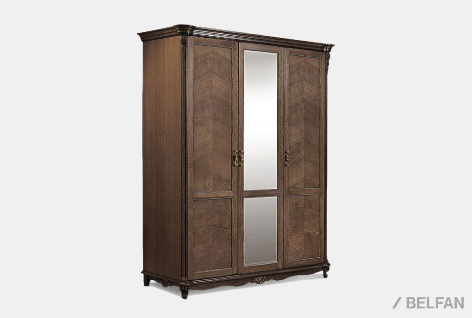 Шкаф 3-х дв. "Алези" массив и шпон дуба 1