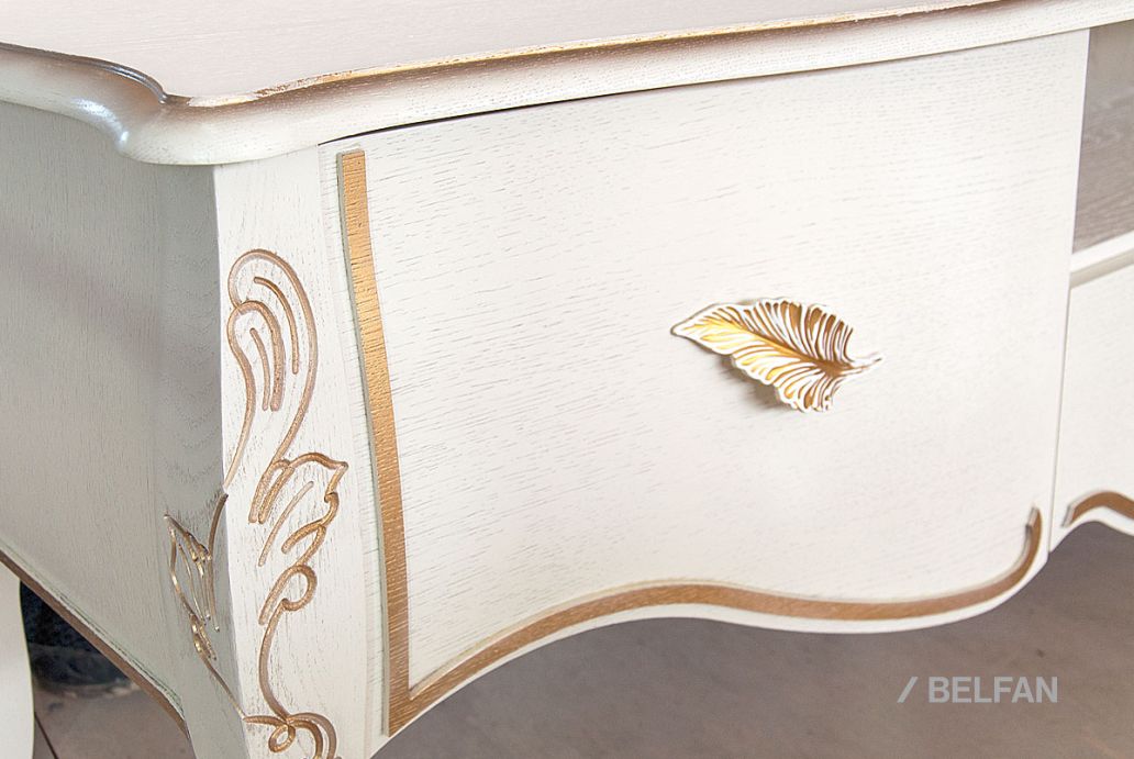 Гостиная «Трио» #14 белая эмаль с золотой патиной 2