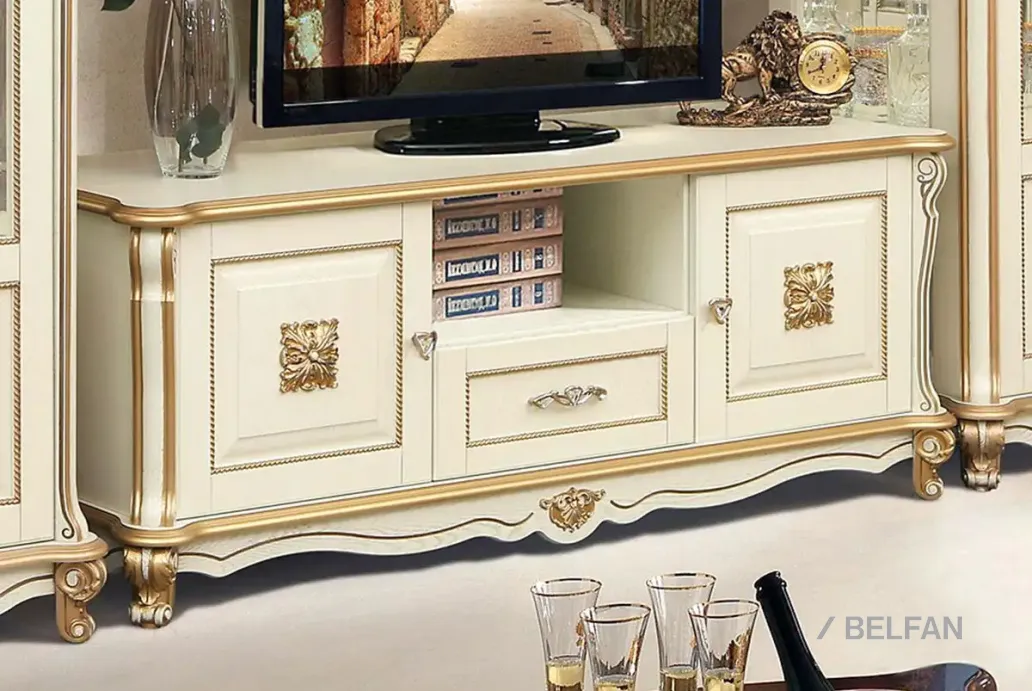 Гостиная «Алези Люкс» #2 слоновая кость с золочением 2