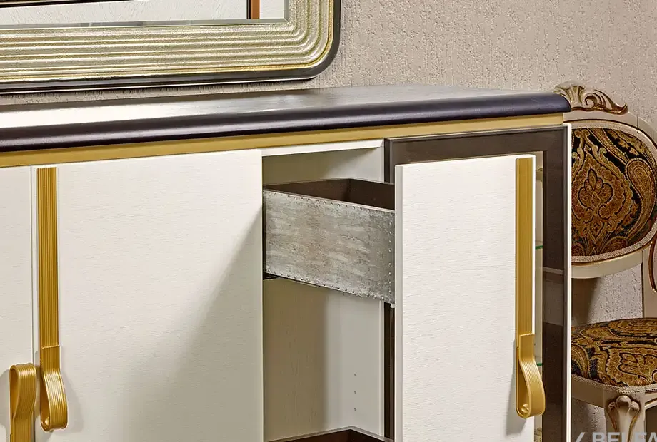 Гостиная «Мадлен» #3 альба+черная эмаль 1