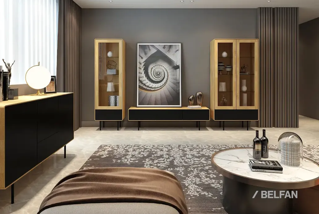 Гостиная «Норман» #2 дуб натуральный, чёрный 1