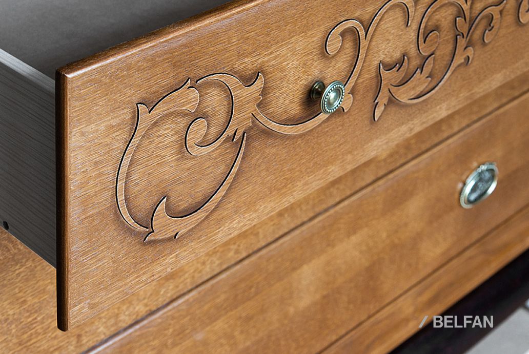 Спальня «Соната» #4 коньяк с тёмной патиной + горький шоколад 1