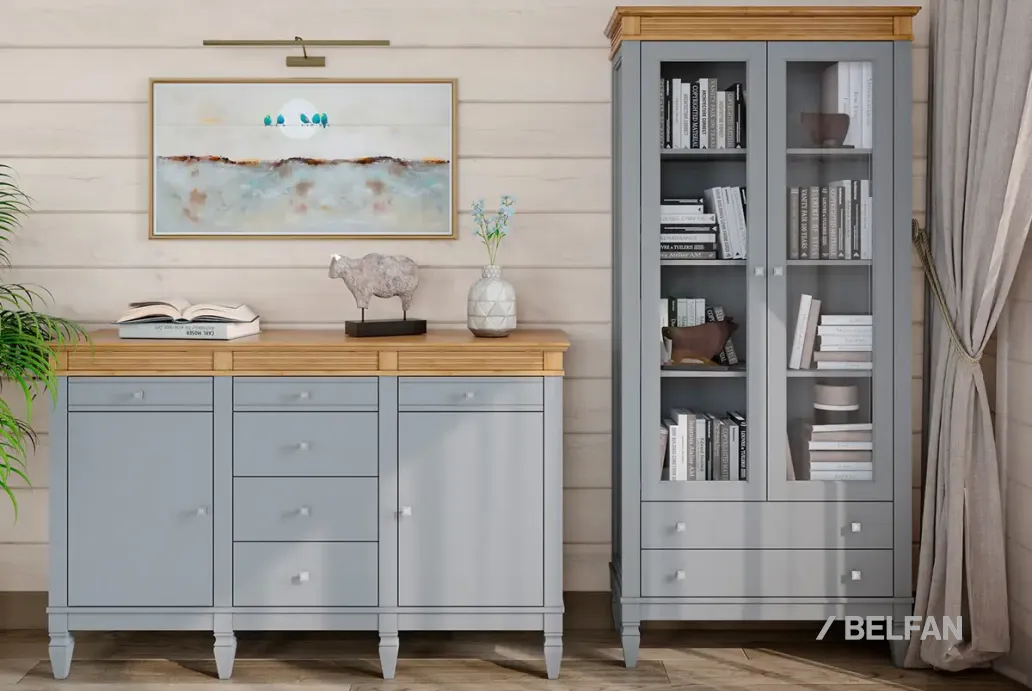 Гостиная «Ольса» #5 серый 7042 + антик 24 1