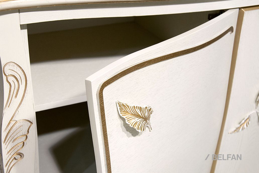 Гостиная «Трио» #14 белая эмаль с золотой патиной 3