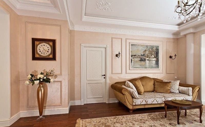 Интерьер гостиной в теплых тонах Интерьер гостиной в теплых тонах