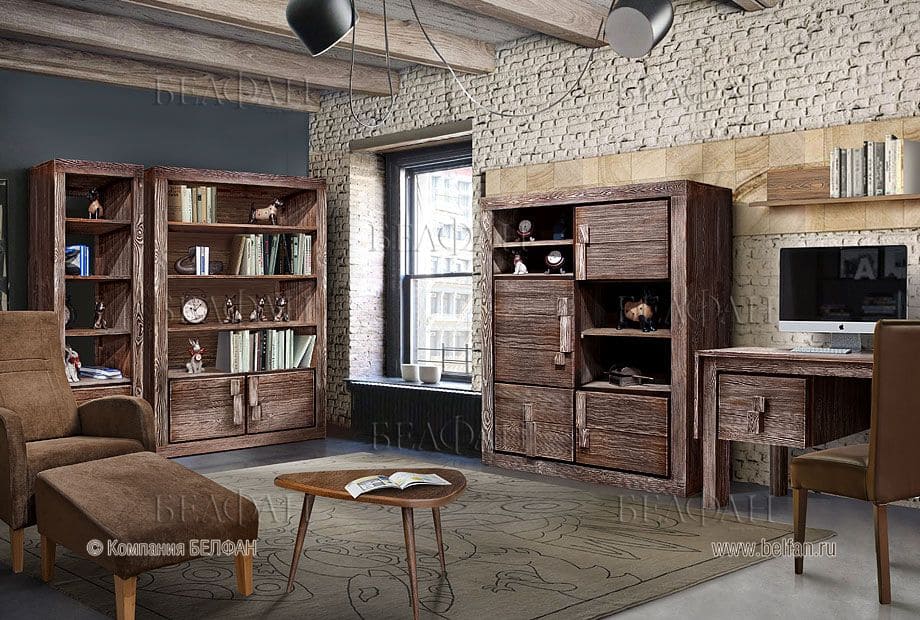 Кабинет из массива дерева - клееная древесина Кабинет из массива дерева