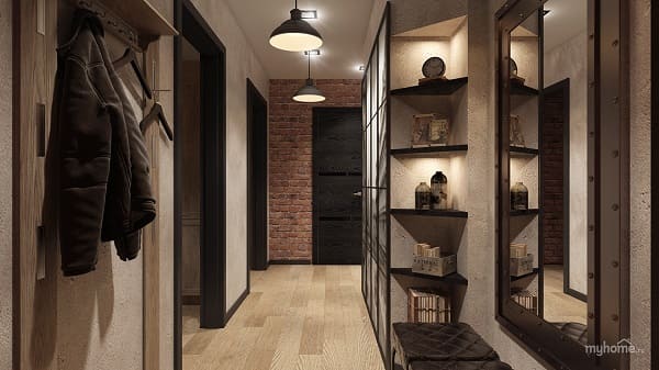 Прихожая в стиле лофт