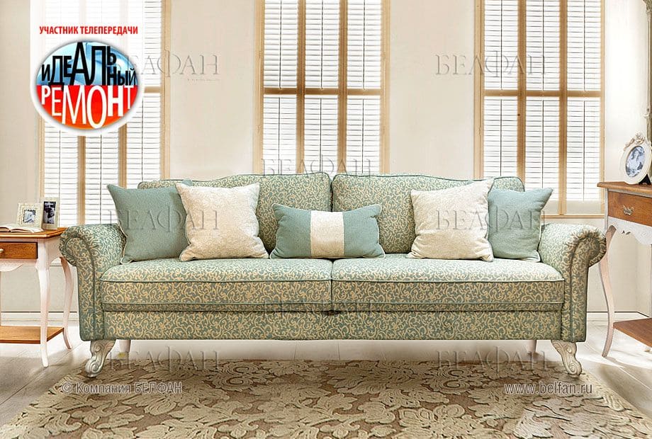 Диван в бирюзовых тонах
