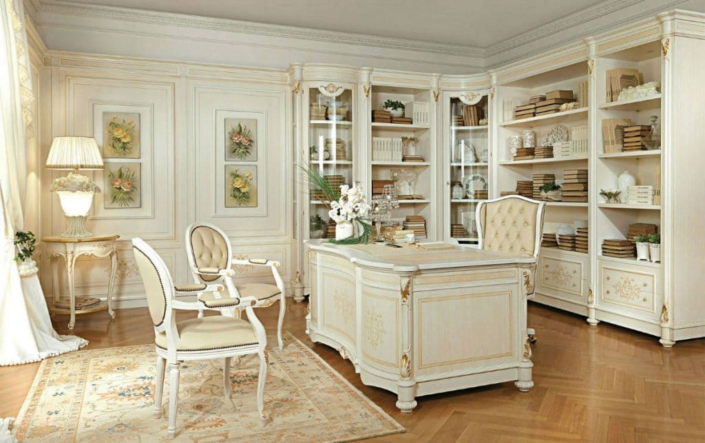Кабинет в светлых тонах - итальянский стиль Кабинет в светлых тонах