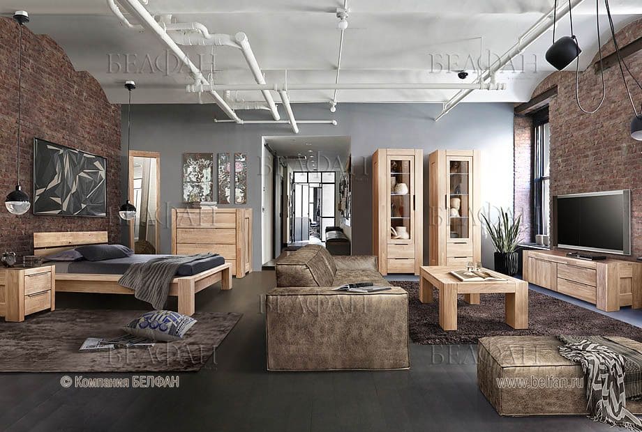 гостиная из массива дерева