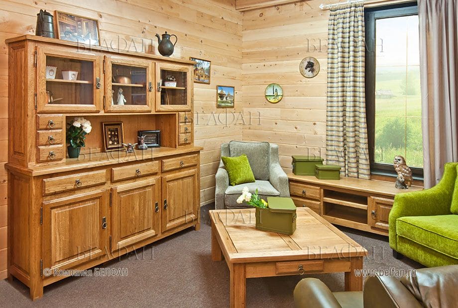 гостиная из массива дерева