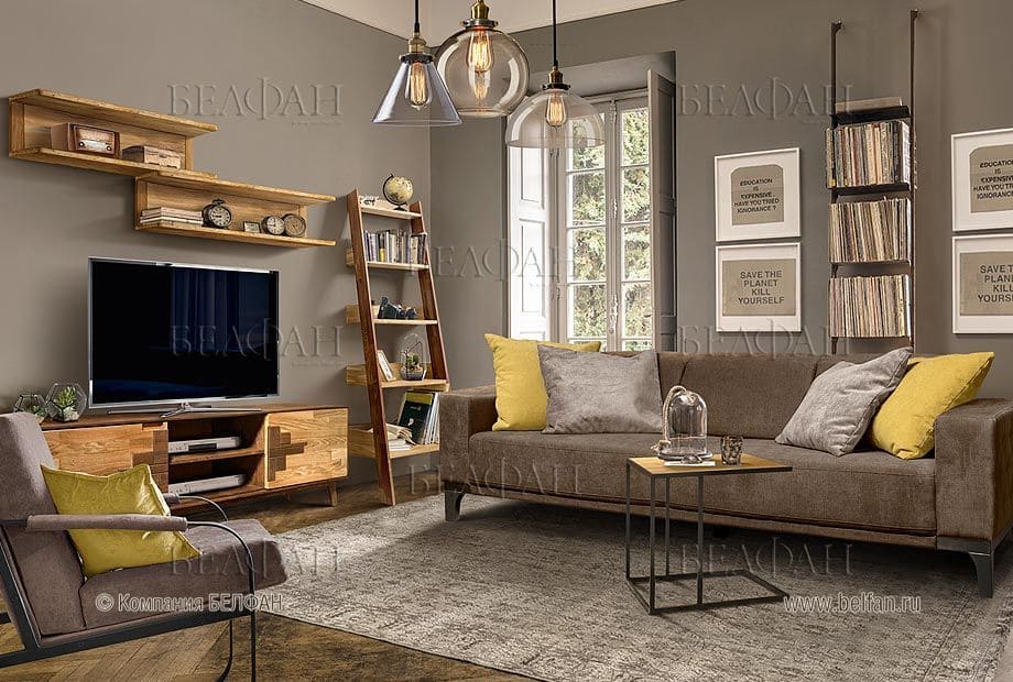 гостиная из массива дерева