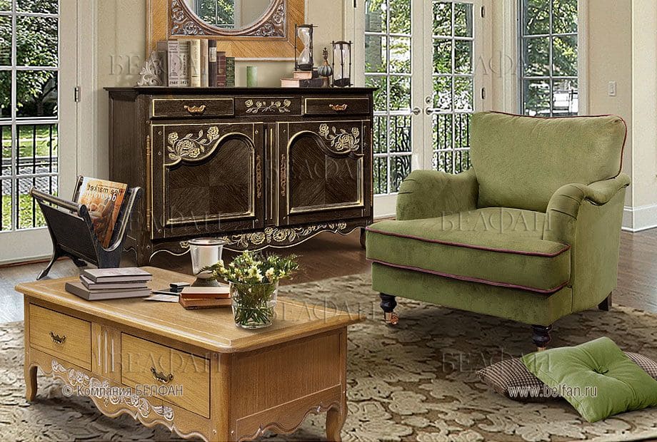 гостиная из массива дерева