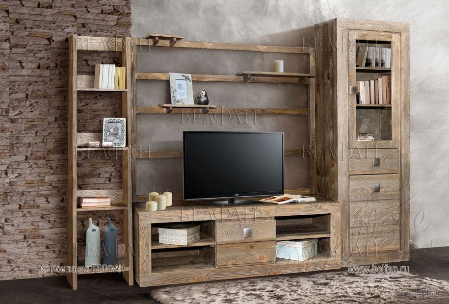 гостиная из массива дерева