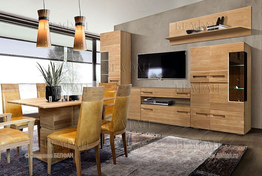 гостиная из массива дерева