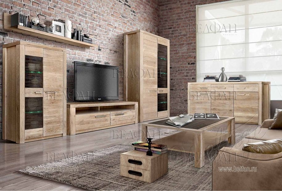 гостиная из массива дерева