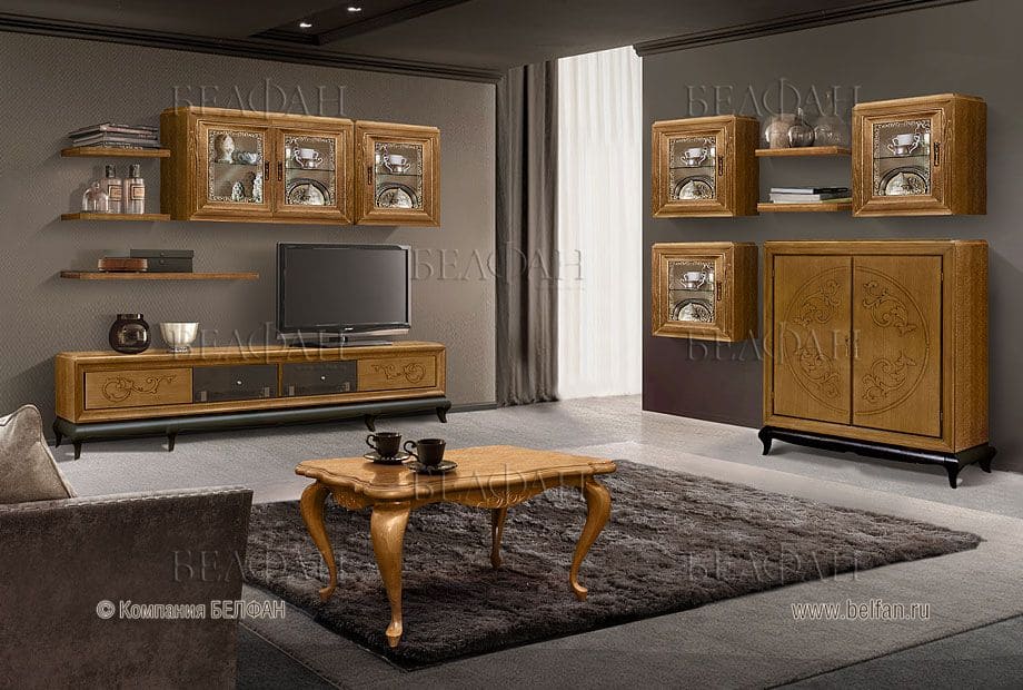 гостиная из массива дерева