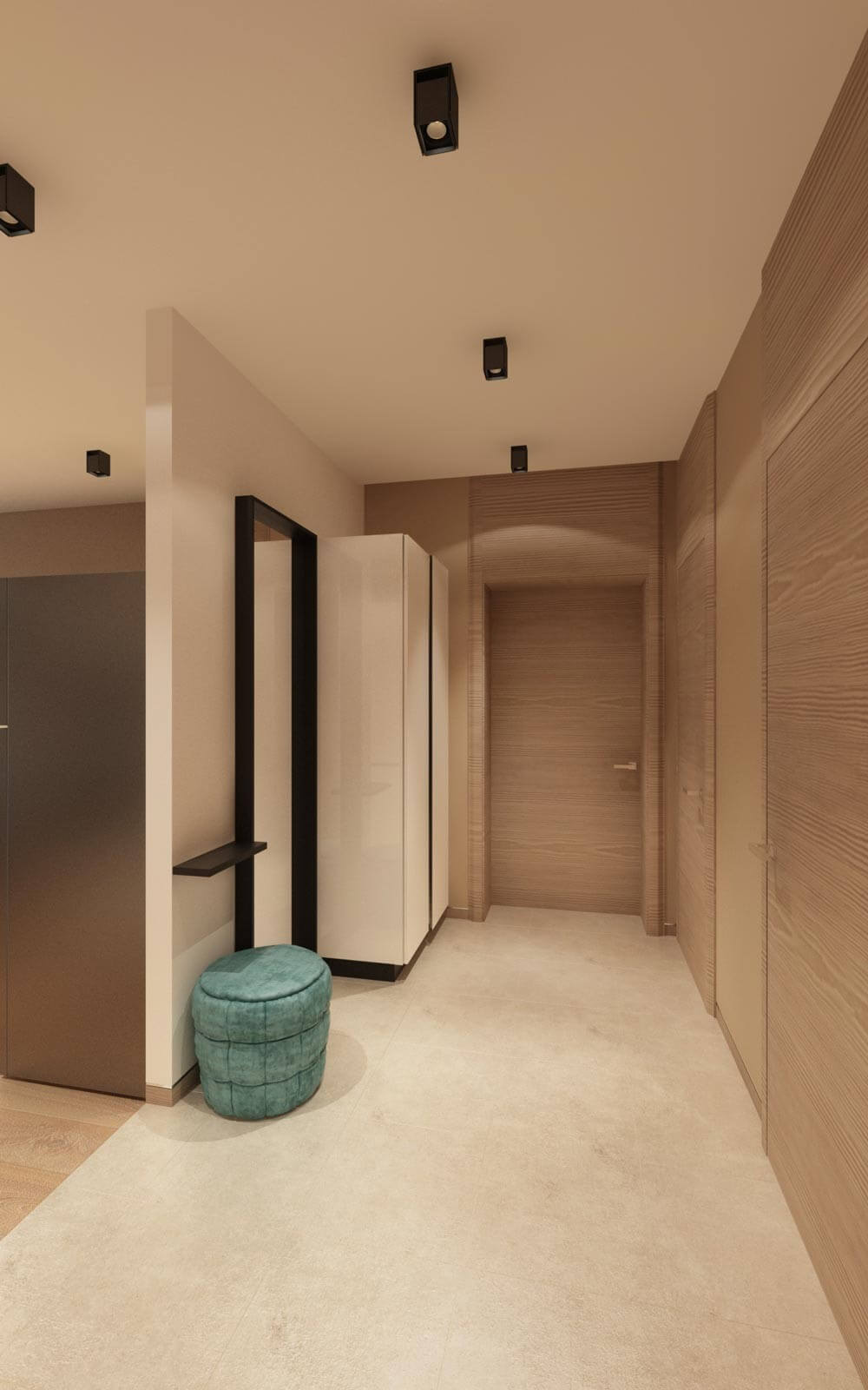 отделка прихожей в бежевых тонах