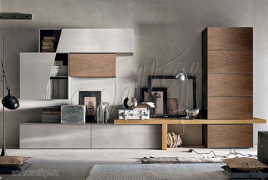 Навесные настенные полки закрытого типа