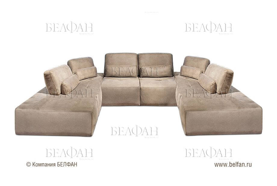 Модульный бежевый диван