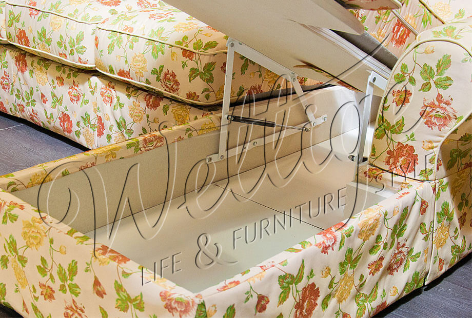 Диван с оттоманкой в интерьере