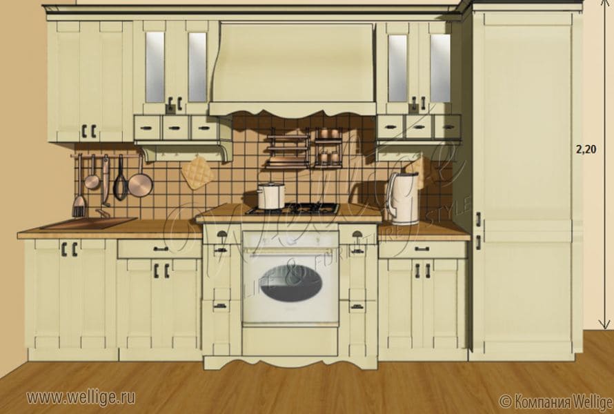 Фисташковый цвет кухни в стиле прованс