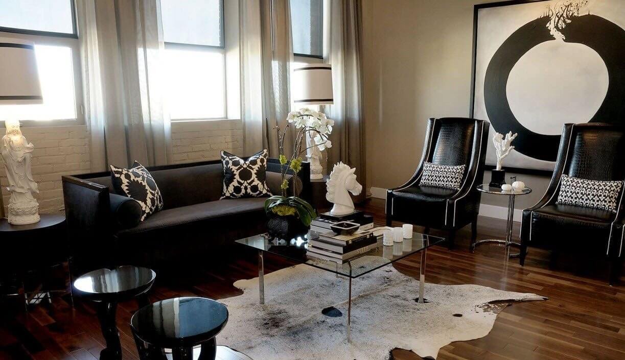 Сочетание черной мебели с другими оттенками