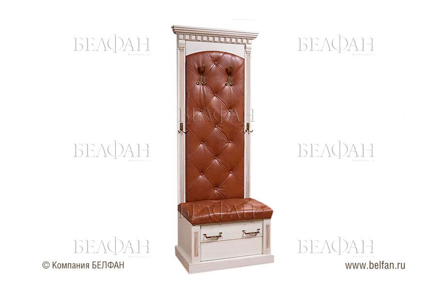 Узкая объемная тумба с вешалкой 