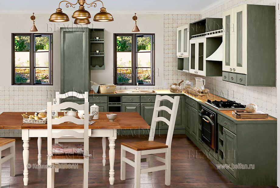 Зеленый цвет на кухне