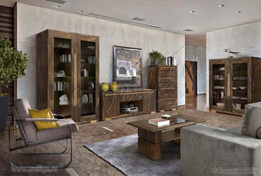 Фото2 интерьер гостиной в коричневых тонах